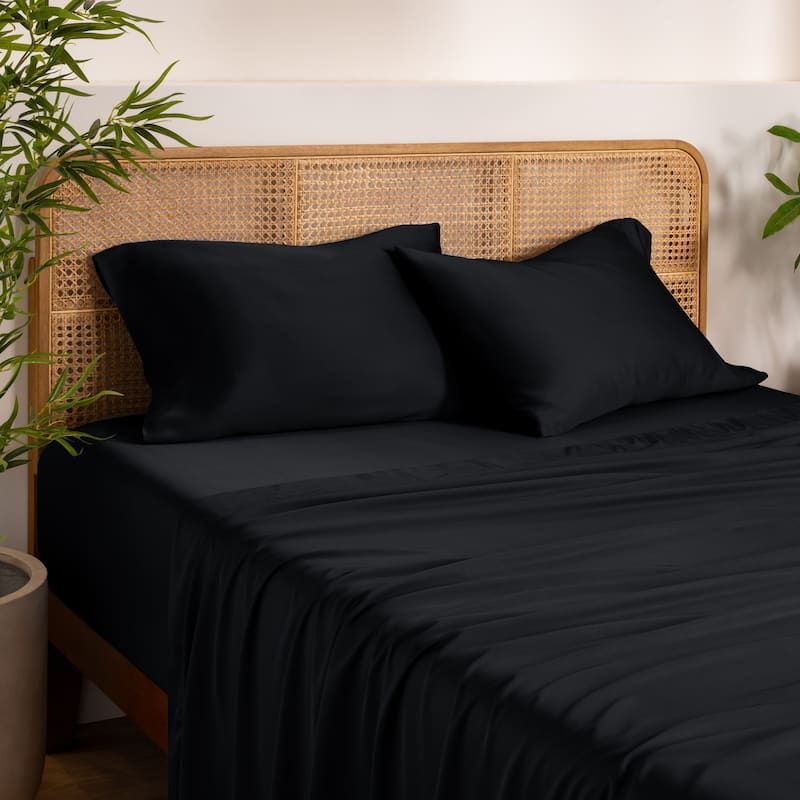 Bare Home Rayon from Bamboo Pillowcase Set - Queen - Black