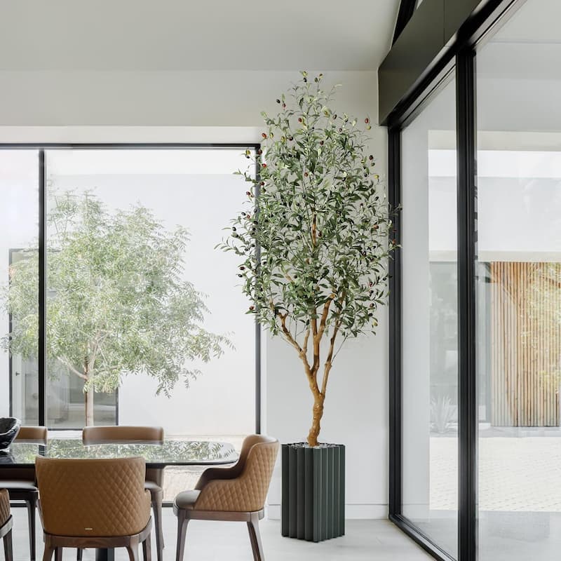 Artificial Faux Olive Tree with Planter for Home Decor