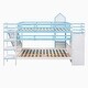 preview thumbnail 2 of 1, Full-Over-Full Wood Bunk Bed with Drawers, Shelves and Slide
