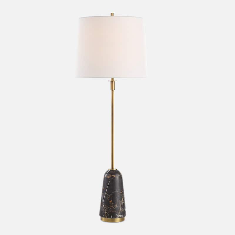 Buffet Lamp with Tapered Shade - 35" - Brass Finish