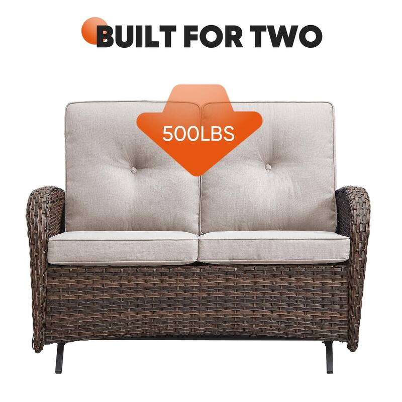 Gymojoy Outdoor Glider Sofa Patio Chair Table Set