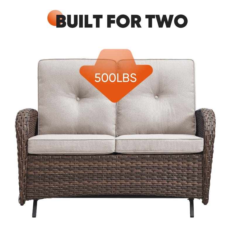 Gymojoy Outdoor Glider Sofa Patio Rocking Chair