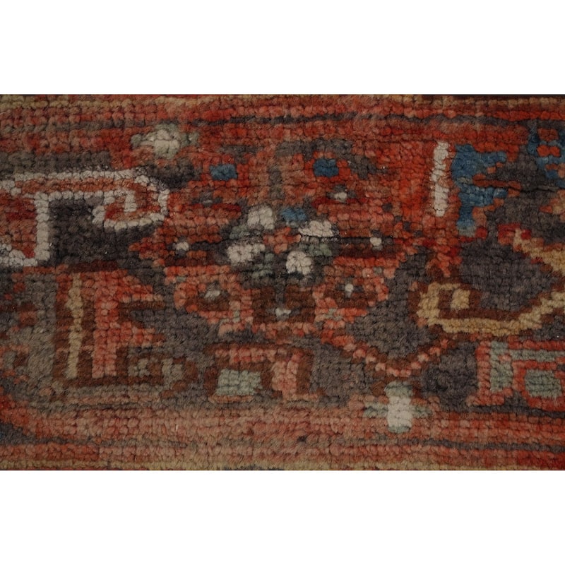 Hand Knotted Oriental 100% Wool Carpet Traditional Medallion Oranges & Rust Heriz Area Rug - 9' 4'' X 6' 9''