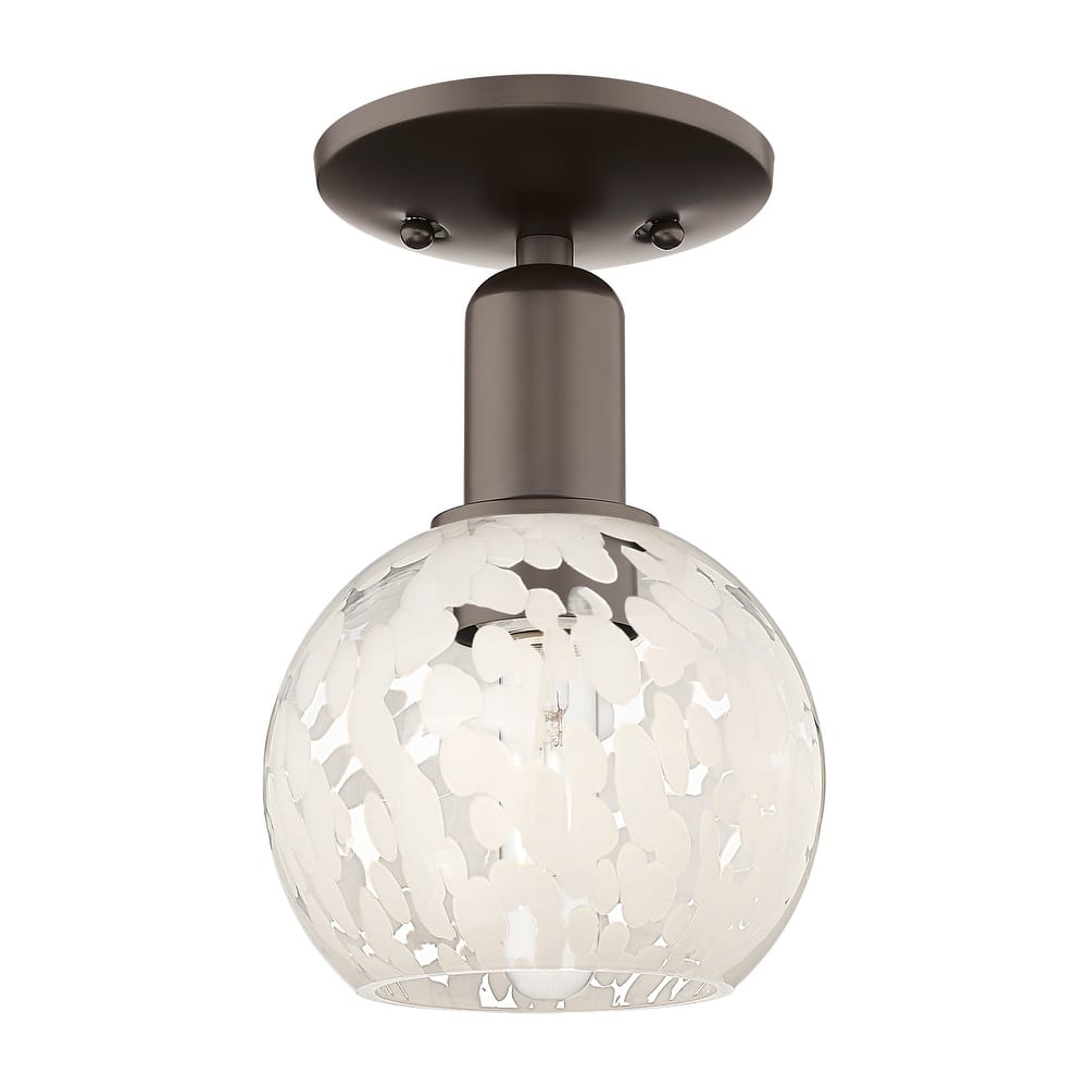 Innovations Lighting Endless Possibilities Arcadia - White Mouchette - 1 Light 6" Semi-Flush Mount