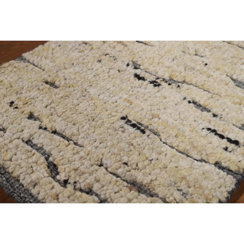 Abstract Moroccan Oriental Accent Rug Handmade Wool Carpet - 2'0"x 3'0"
