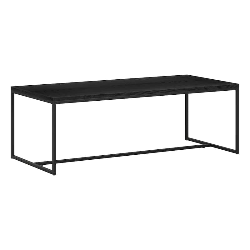 47-Inch Black Coffee Table Sturdy Rectangular Design for Living Room Office - 47” x 21” x 16”