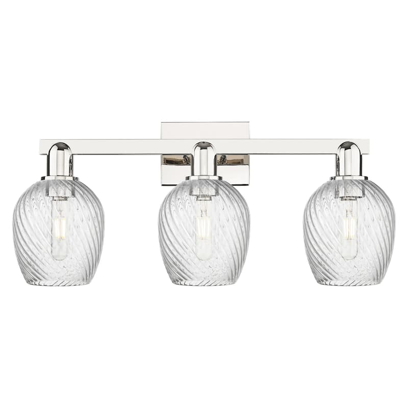 Innovations Lighting 716-3W-12-25 Salina Vanity Salina 3 Light 25" - Polished Nickel / Clear Spiral Fluted