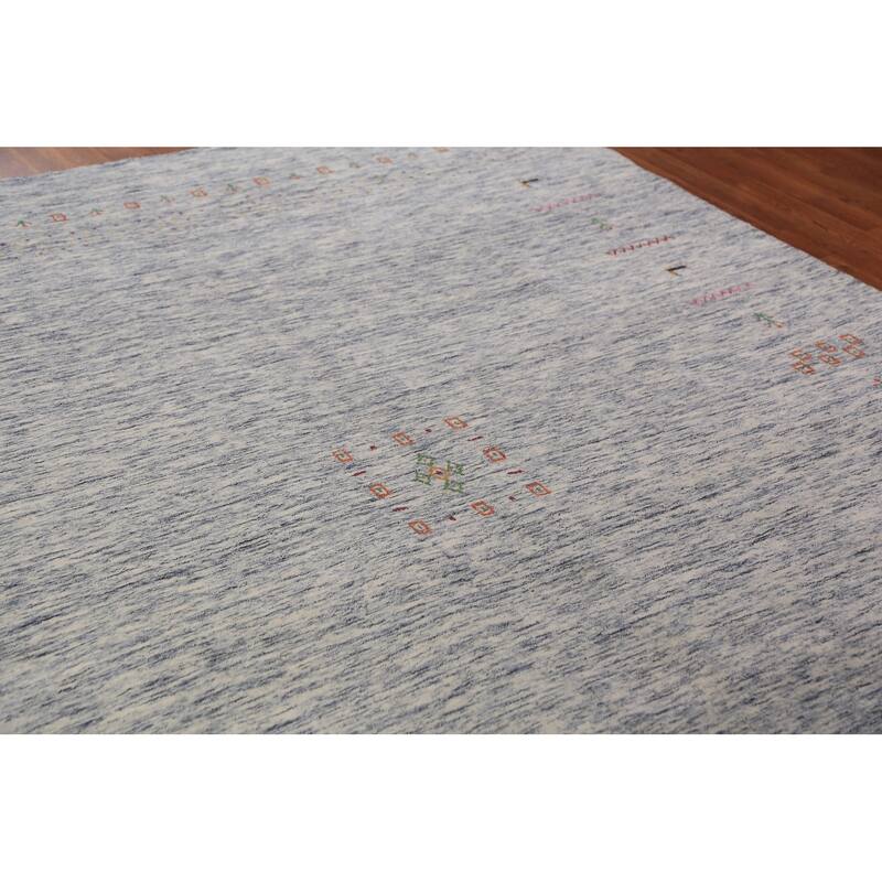 Tribal Striped Gabbeh Oriental Area Rug Hand-Knotted Wool Carpet - 7'10" x 9'7"