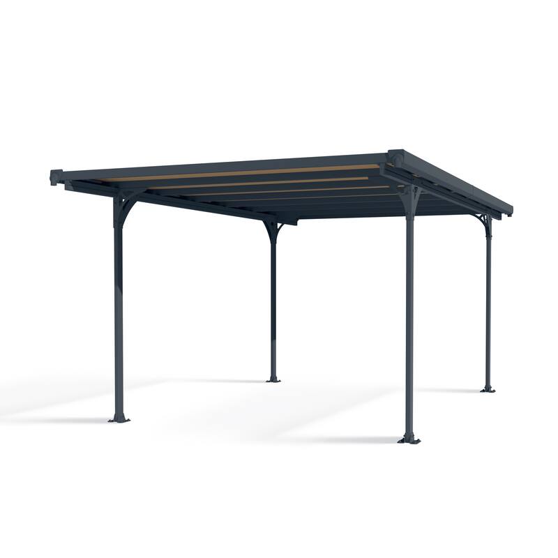 Verona 10 ft. x 16 ft. Gray/Bronze Single Carport - 10 ft. x 16 ft. - 10 ft. x 16 ft.
