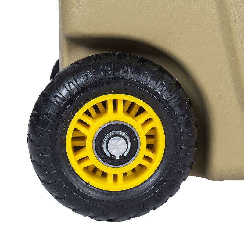 65 Quart Khaki Cooler, Ultra-Tough Hard Shell Ice Chest, Heavy-Duty Insulated Portable Cooler with 6-Day Ice Retention