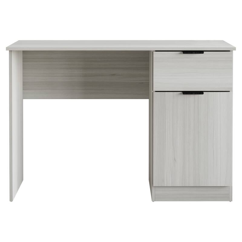 CraftPorch Mid Century wooden Writing Table with Cabinet - Light Grey