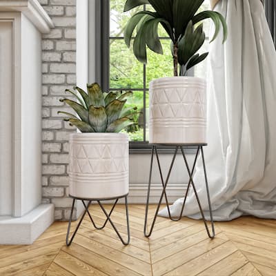 Shiloh Tall Modern Planters (Set of 2)