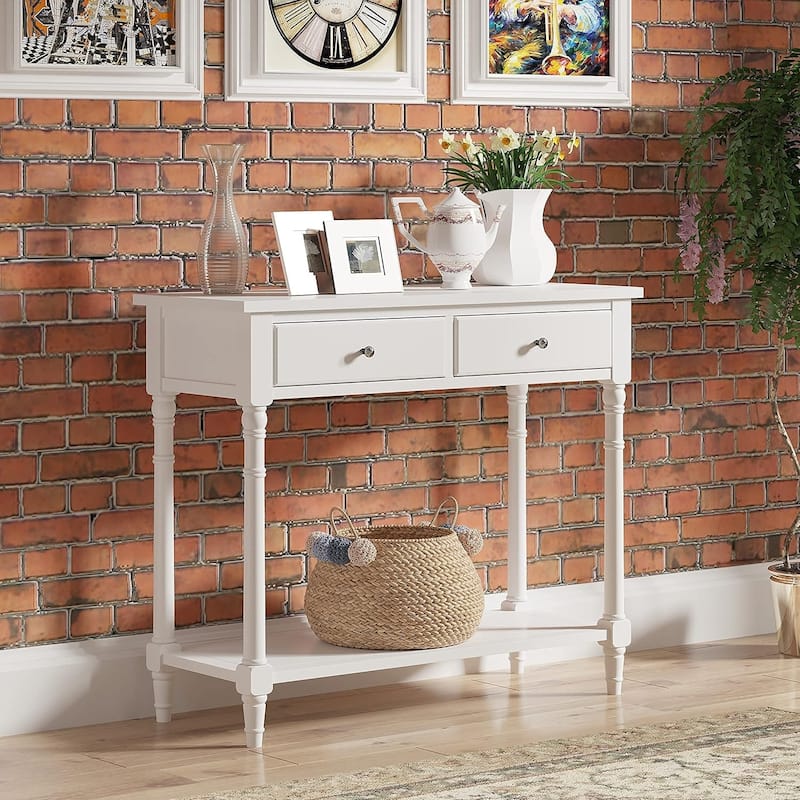 Entryway Table with Storage Drawers Console Table with Shelf