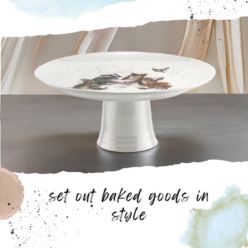 Royal Worcester Wrendale Designs Woodland Party Footed Cake Plate - 9.75 inch