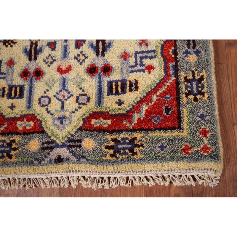 Geometric Kazak Indian Accent Rug Handmade Wool Carpet - 2'0" x 3'0"