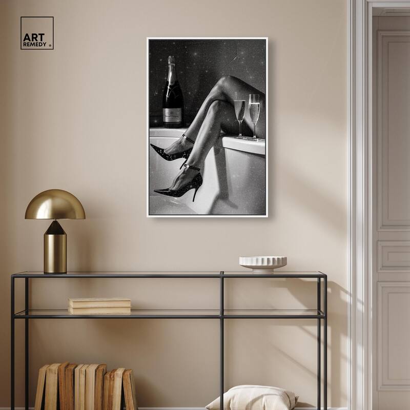 Champagne Bath Glamour Canvas by Art Remedy