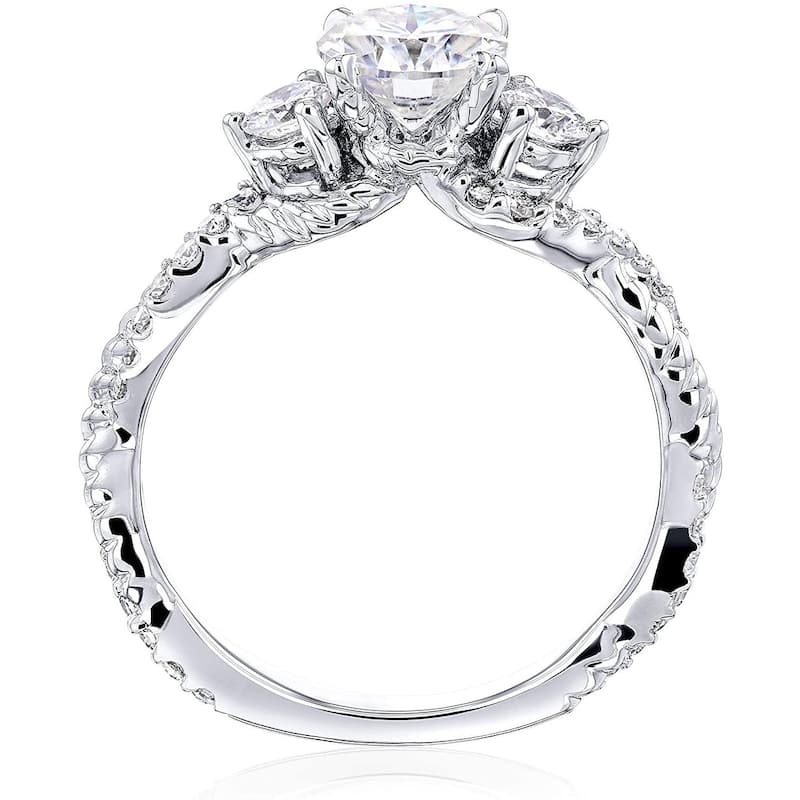 Annello by Kobelli 14K Gold 3 Stone Moissanite Snake Ring (HI/VS, GH/I)