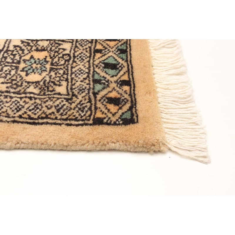 ECARPETGALLERY Hand-knotted Finest Peshawar Bokhara Beige Wool Rug - 2'7 x 10'1