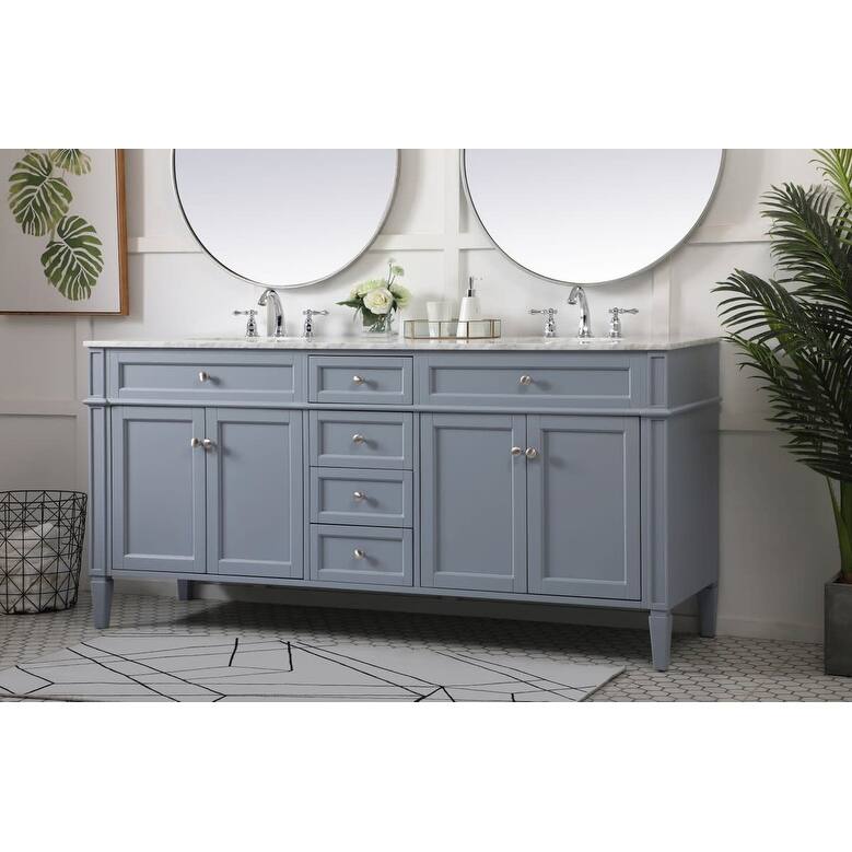 Elegant Lighting VF12572D Park Avenue 72" Free Standing Double Basin