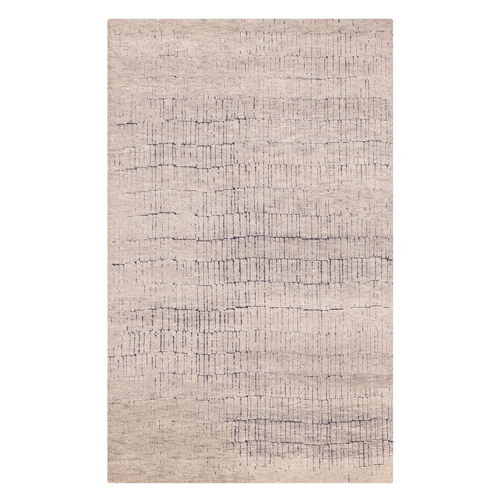 ECARPETGALLERY Hand-knotted Tangier Light Grey Wool Rug - 5'1 x 8'3