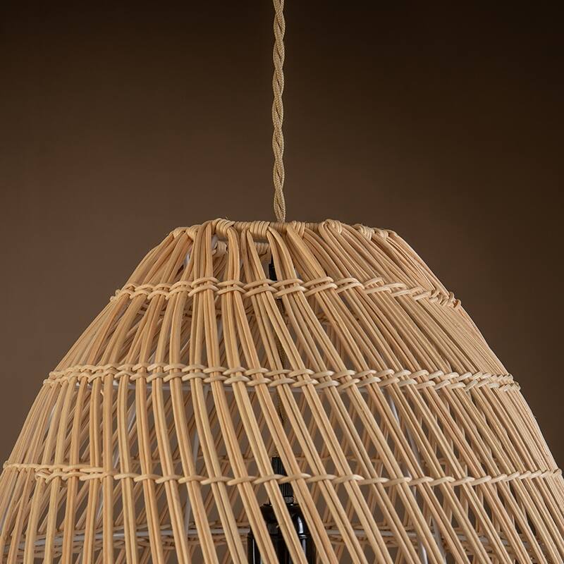 Veremund Light Bell Pendant Wicker Rattan Light - 19.7" x 15.7"