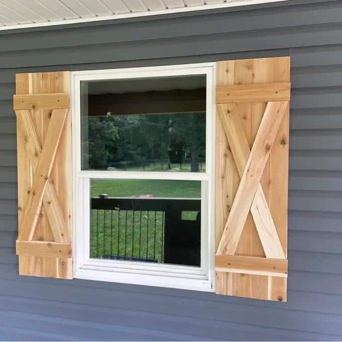 X Board & Batten Exterior Shutters Pair