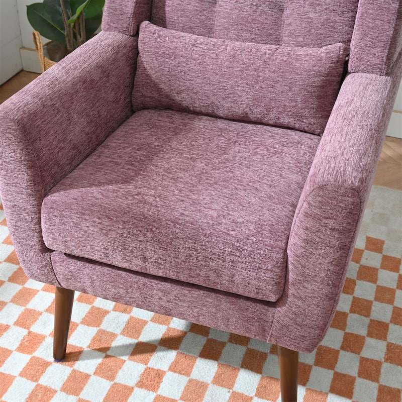 Modern Accent Chair,Chenille Living Room Lounge Chair / Throw Pillow,Comfy Reading Chair,Mid Century Living Room Chair