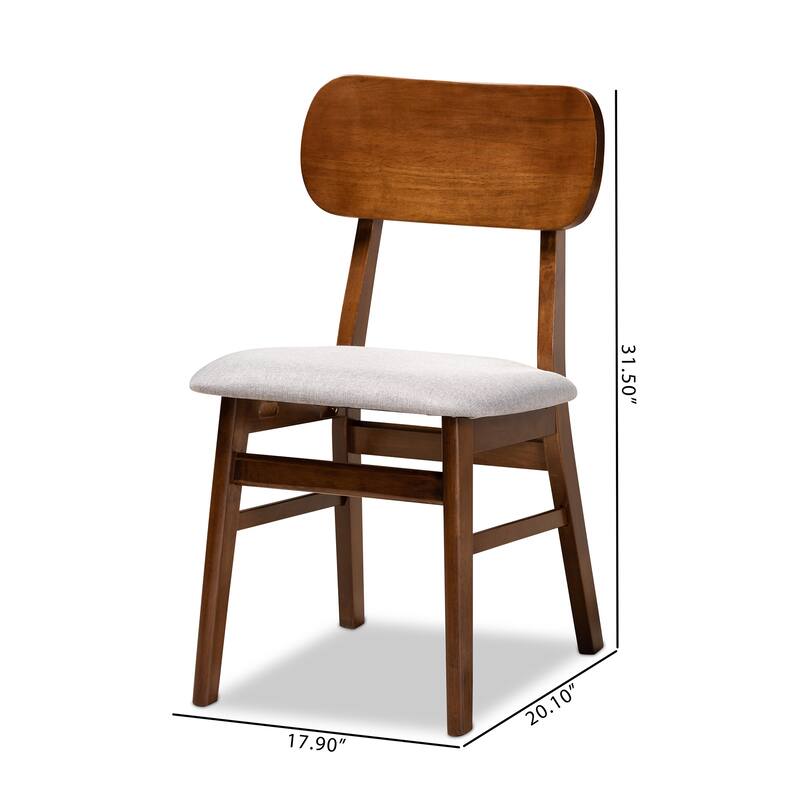 Euclid Mid-Century Modern 2-Piece Dining Chair Set