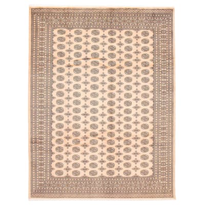 ECARPETGALLERY Hand-knotted Finest Peshawar Bokhara Beige Wool Rug - 9'1 x 12'0