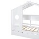 preview thumbnail 11 of 30, Twin House Bed with Trundle and Shelves, White Wooden Frame