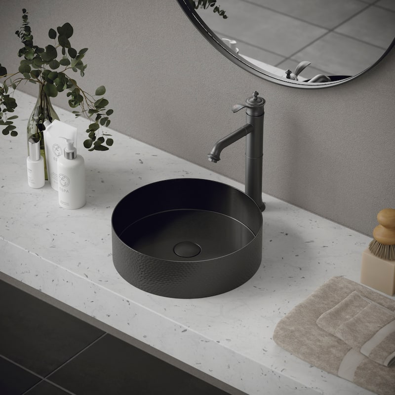 Karran Vineyard KBF472 Single-Handle Single Hole Vessel Bathroom Faucet with Matching Pop-up Drain