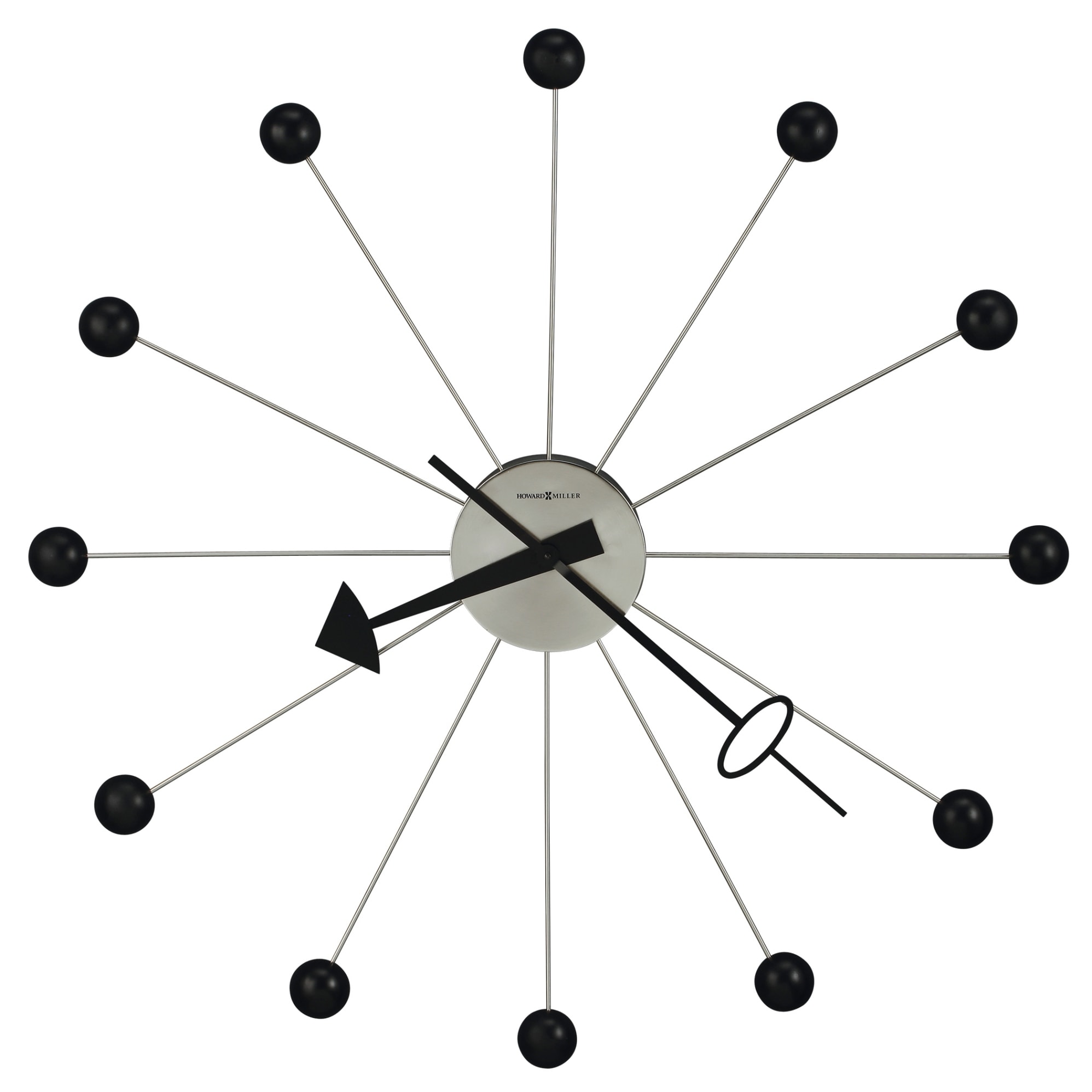 Howard Miller Ball II Black 42-Inch Mid-Century Gallery Wall Clock