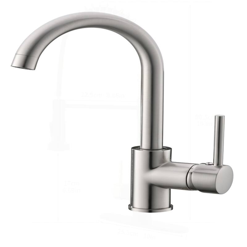 Stainless Steel Single Handle Kitchen Faucet with 360-Degree Rotation