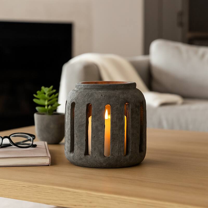 Modern Terracotta Lantern Hurricane Candle Holder
