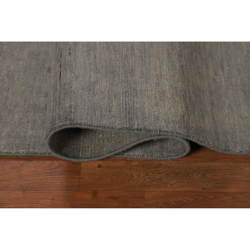 Modern Gray Blue Gabbeh Oriental Area Rug Handmade Wool Carpet - 5'0" x 6'5"