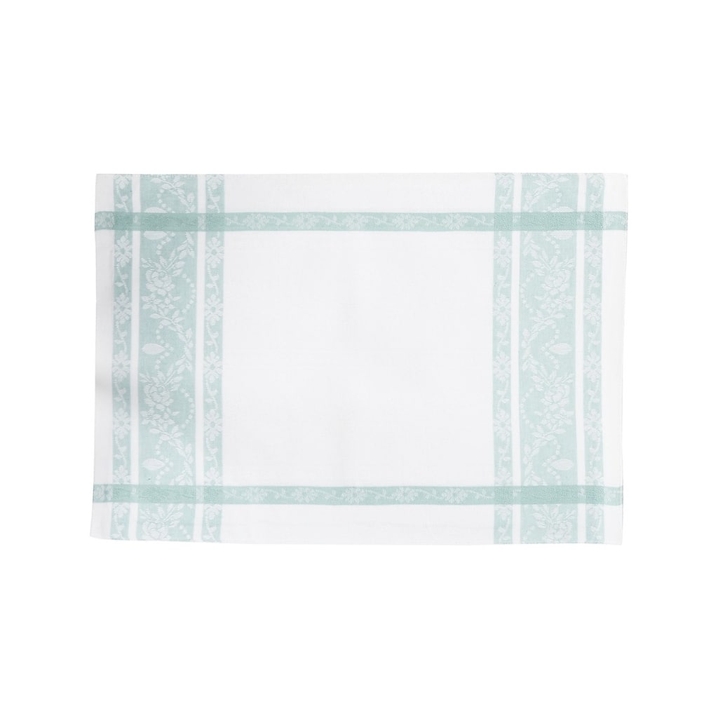 Rose Trellis Jacquard Sea Glass Cotton Woven Placemat Set of 6