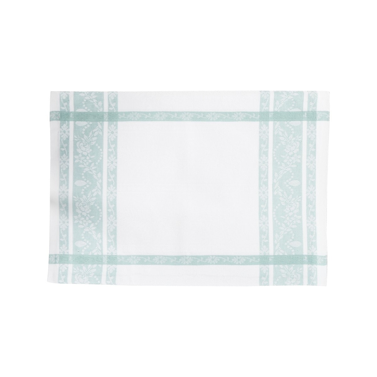 Rose Trellis Jacquard Sea Glass Cotton Woven Placemat Set of 6 - Set of 6