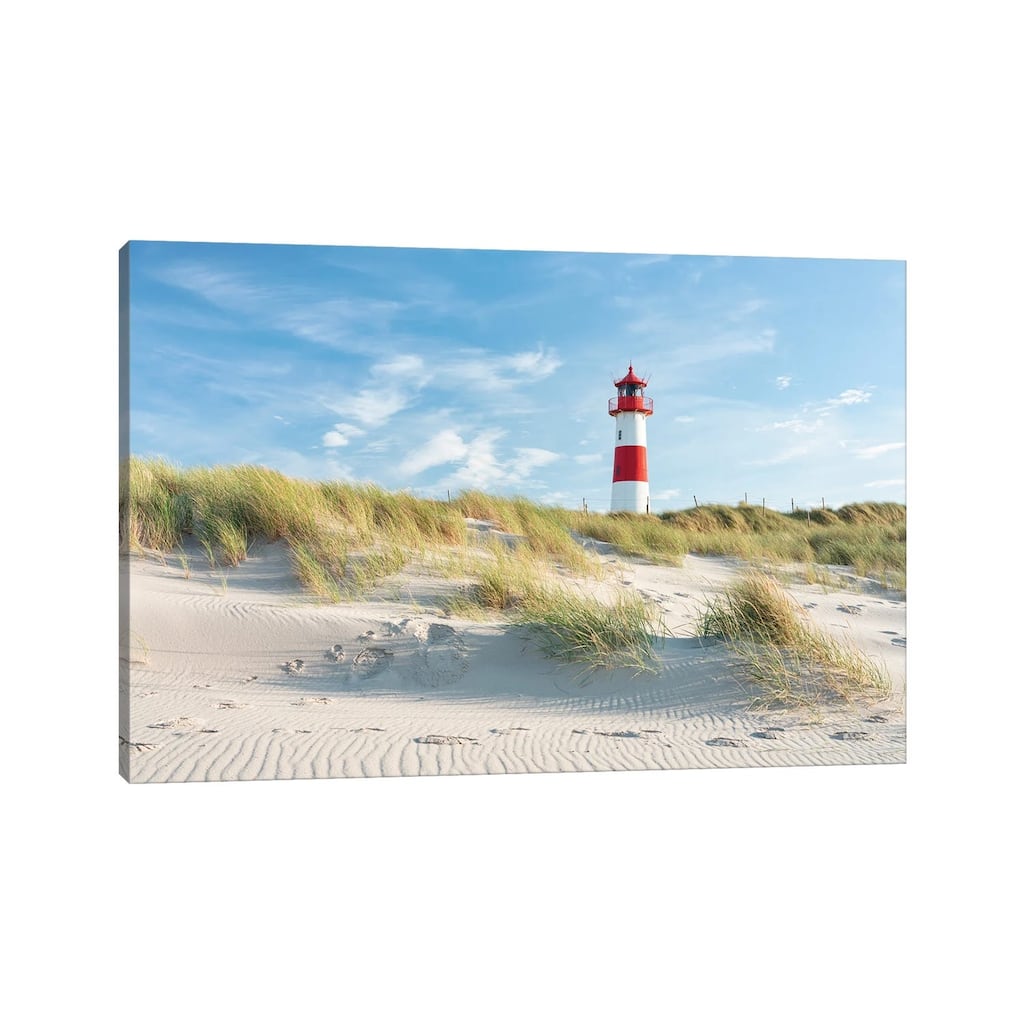 iCanvas "Lighthouse On The Dune Beach, North Sea Coast, Sylt, Schleswig Holstein, Germany" by Jan Becke Canvas Print