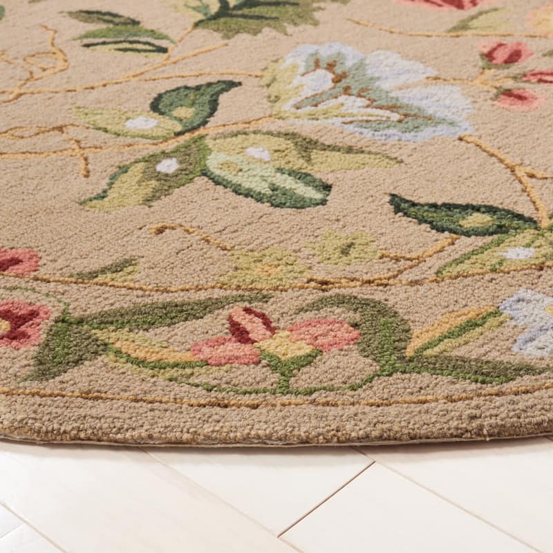SAFAVIEH Handmade Chelsea Rubi French Country Floral Wool Rug