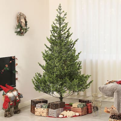 Realistic 6ft Cedar Artificial Christmas Tree with Pre-Attached Branches and Stable Steel Base Xmas Tree for Home Office