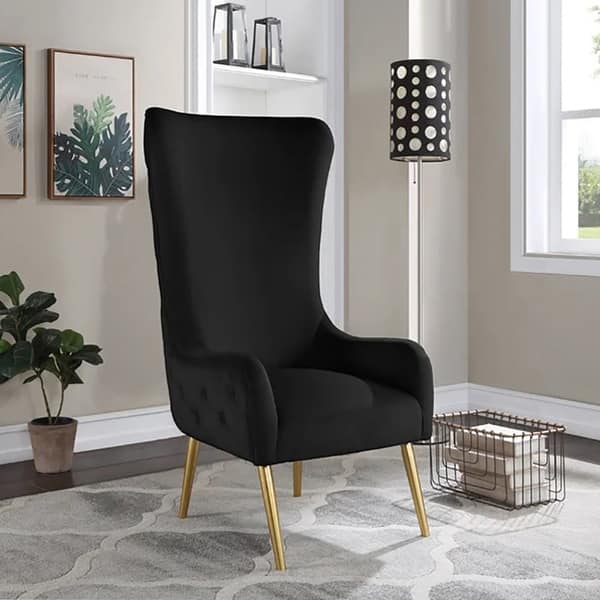Best Master Furniture Kireth Velvet Upholstered High Back Accent Chair