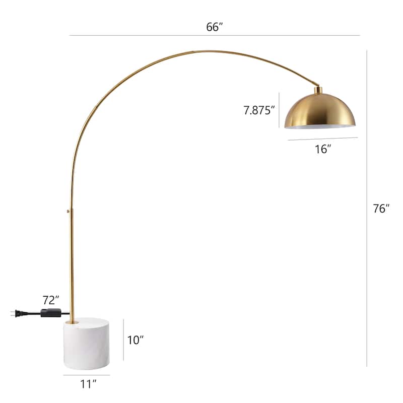 SAFAVIEH Couture Rosabellina 80-inch Marble Floor Lamp - 65"W x 14"D x 80"H - Gold/White