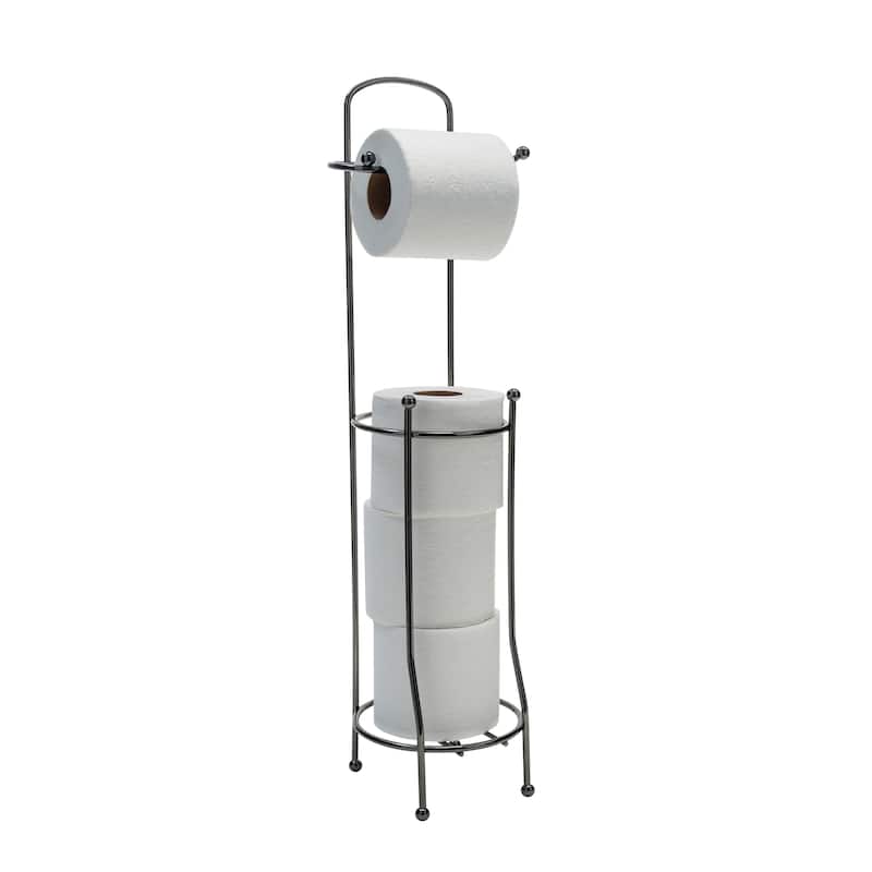 Bath Bliss Tissue Roll Holder and Dispenser - Black - 6.30 x 6.10 x 26.38