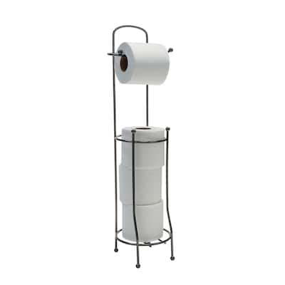 Bath Bliss Tissue Roll Holder and Dispenser - Black - 6.30 x 6.10 x 26.38