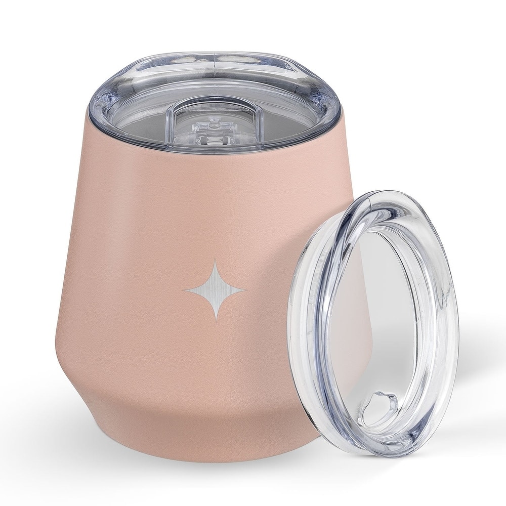 JoyJolt Vacuum Insulated Stainless Steel Stemless Wine Tumbler with Lid - 12 oz