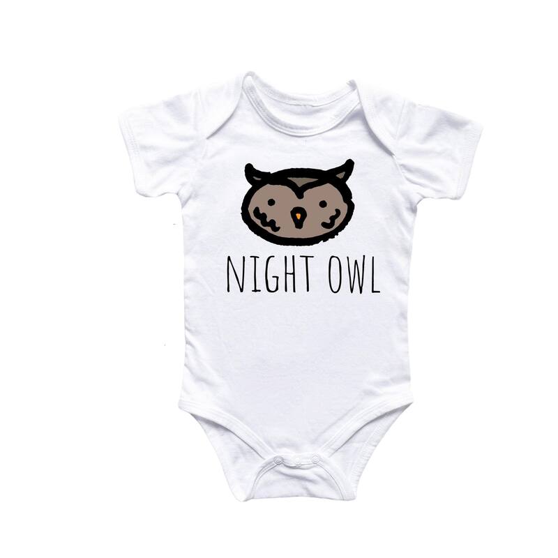Owl Bird - Baby Boy Girl Clothes Infant Bodysuit Funny Cute Newborn - White - Newborn