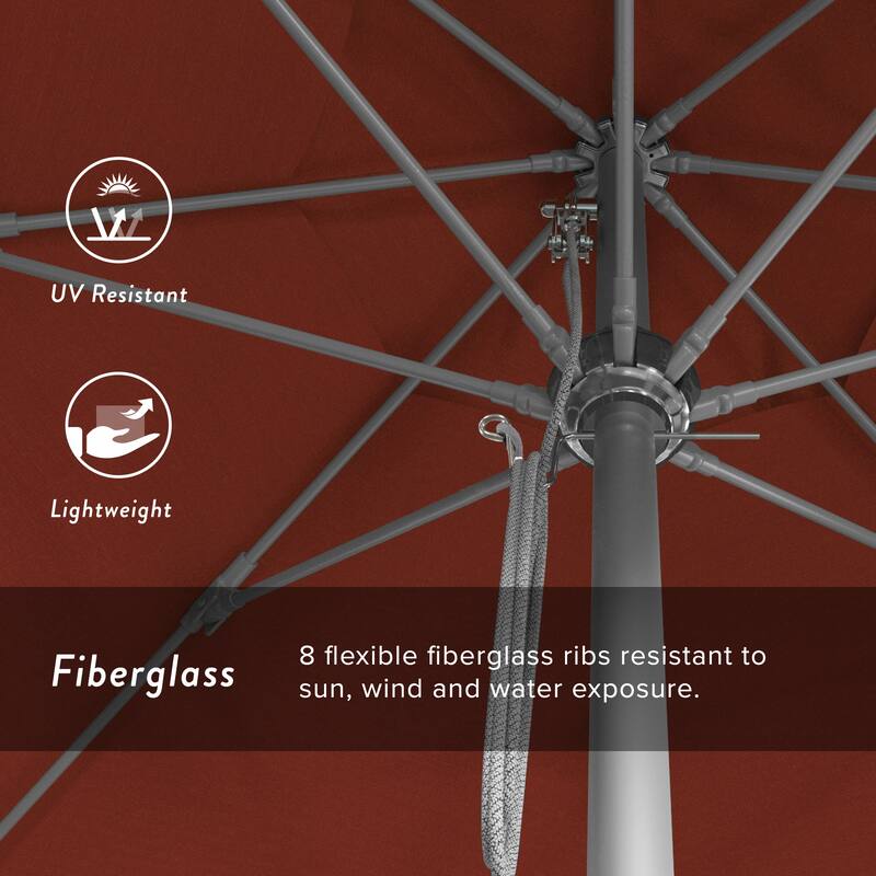 California Umbrella 11' Venture Series Patio Umbrella, Silver Aluminum Pole Fiberglass Ribs Pulley Lift Olefin