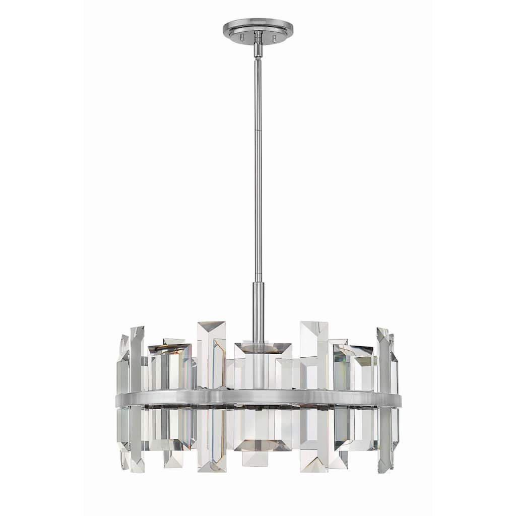 Fredrick Ramond Odette 6 Light 24" Wide Drum Chandelierwith Emerald