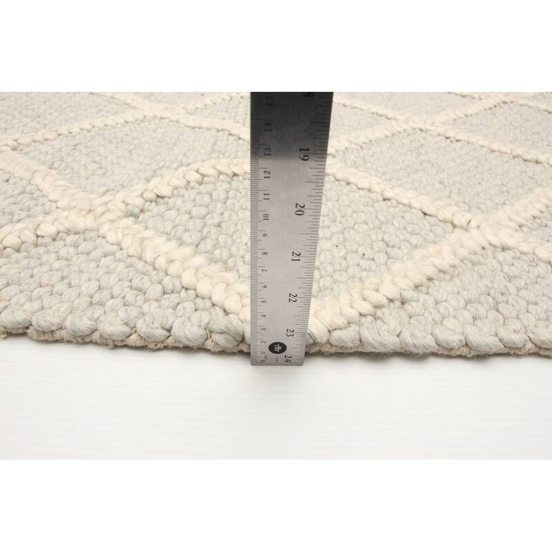ECARPETGALLERY Braid weave Sienna Grey Wool Rug - 5'11 x 6'1