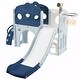 preview thumbnail 45 of 53, 7-in-1 Toddler Slide Set - Spaceship Playset with Slide, Arch Tunnel, Basketball Hoop, and Toy Storage